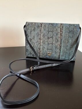 MCM Snakeskin & Leather Crossbody Bag, can be worn as clutch or shoulder bag